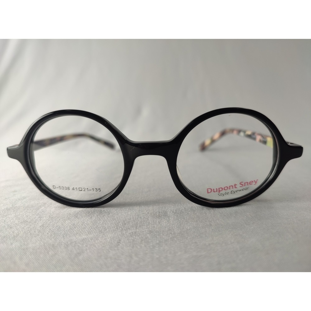 Dupont Sney D-5338 Black Round Eyeglass Frames Kids Small Adult 41-21-135 NWOT